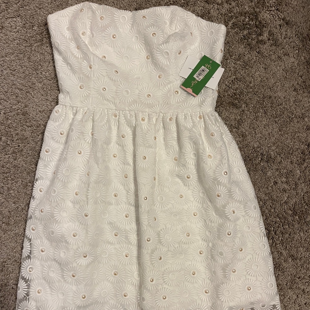 Lilly Pulitzer White Strapless Dress
